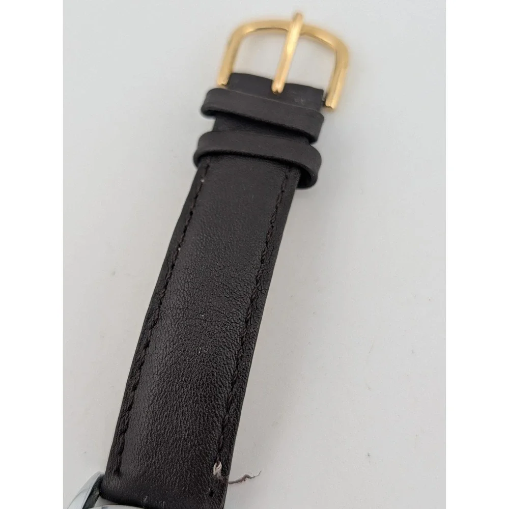 Timex Indiglo Women's Watch 30mm Silver Case Brown Leather Band- New Battery